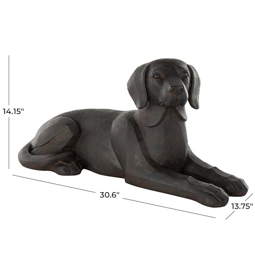 Estatua Decorativa de Perro de Resina Negra 31 x 14 x 14 pulgadas miniatura 6