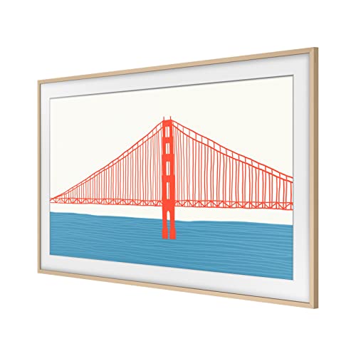Image of SAMSUNG 85 inch The Frame Customizable Bezel for TV, Magnetic Mount, Match Television to Room Decor, Interchangeable Designs and Colors, Modern Beige, VG-SCFA85BEBZA, 2021