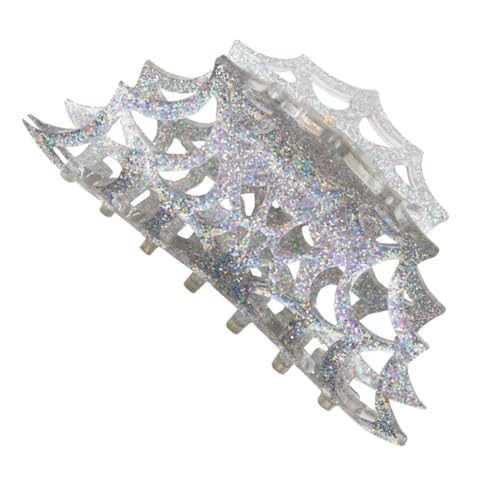kreepsville 666 Spiderweb Claw Clip Gothic Horror Hair Accessory (Silver), 1 Count (Pack of 1)