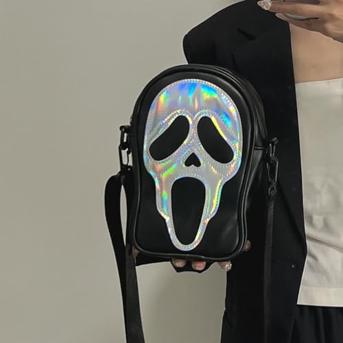 Halloween Crossbody Bag Reflective Ghost Face Purse for Women Men Halloween Accessories2