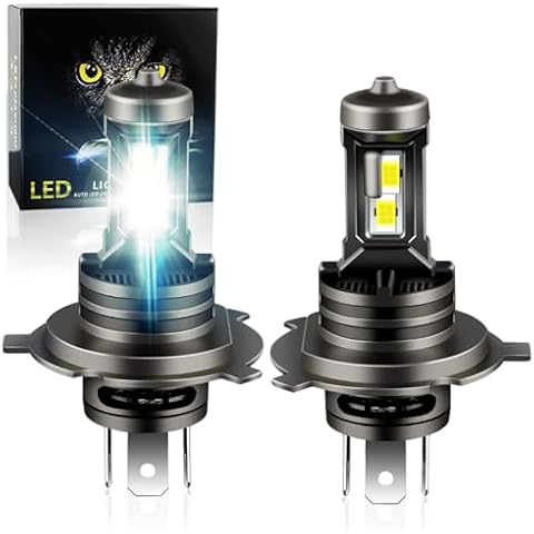 APMAT H4 LED Bulb 6000K Xenon White Lights, Wireless 9003 HB2 LED Bulbs LED Fog Light, 1:1 Size 26000LM 500% Brighter 2PCS Cover