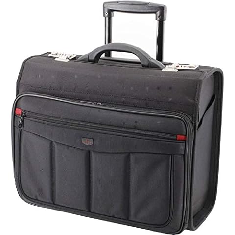 Davidts Trolley Rollkoffer Pilotenkoffer mit Rollen Aktenkoffer Lehrertasche Business Trolley 47x39x24 cm Cover