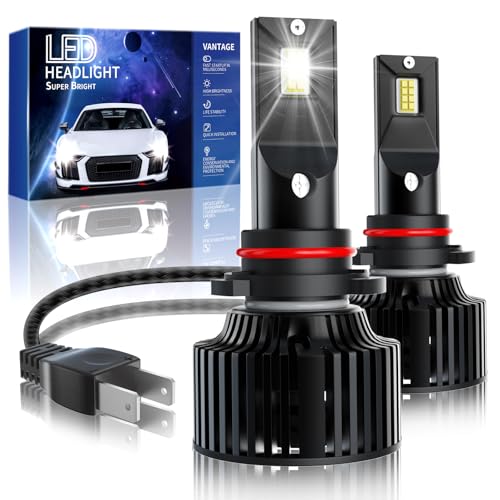IKERY Ultra 9006/HB4 Car LED Headlight Bulbs, 20000LM 6500K IP68 White- High Beam Car Headlight Conversion Kit SMD Chip Bulb 12V/24V 50 W Mini Size Plug and Play with Cooling Fan - Set of 2