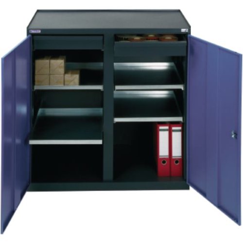 Preisvergleich Produktbild PROMAT 425938 Werkzeugschrank 1000x1000x500mm abschließbar PROMAT 2Schubl. / 4Böden