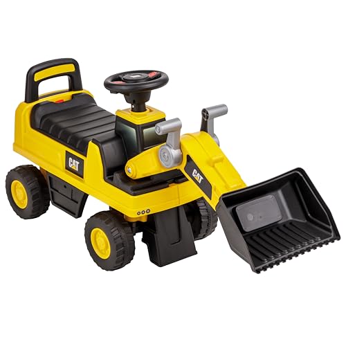 Baroni Toys Ruspa/Escavatore Cavalcabile per Bambini 1-3 Anni, con Licenza CATERPILLAR, Clacson Sonoro, Pala Mobile e...