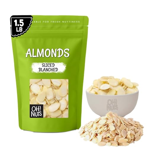 Oh! Nuts Blanched Sliced Almonds | 24oz Bulk Bag Raw Unsalted&nbsp;