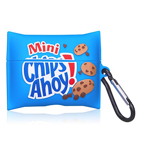 Shineyii For Airpod Pro Case Soft Silicone Cute Cartoon Funny Cover Fashion Cool Protective Skin Accessories Keychain Girls Kids Teens Cases For Air Pods Compatible With Airpods Pro, Blue Cookie #TOP3