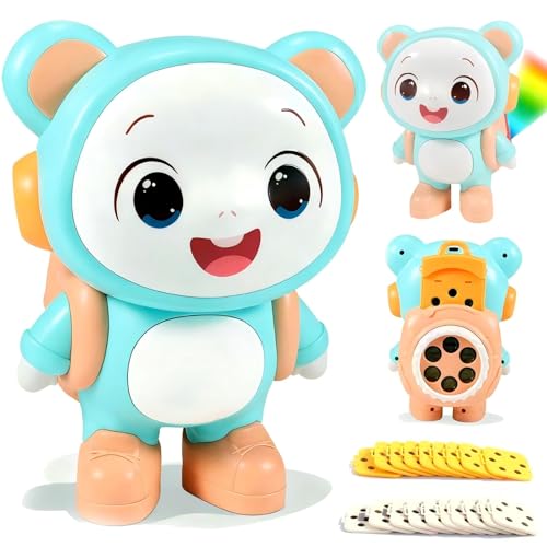 Little Bear Story Dream Projector, Interactive Play & Early Learning Toys for Kids, Includes 11 Fairy Tale Stories & 9 Word Cards, Night Light, Fun Bedtime Educational Gifts for Boys & Girls Ages 2-6