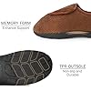 riemot Mens Slippers Easy Close Memory Foam Slipper Wide Fit Adjustable Diabetic Slippers for Edema and Swollen Feet Brown UK10/11 #3
