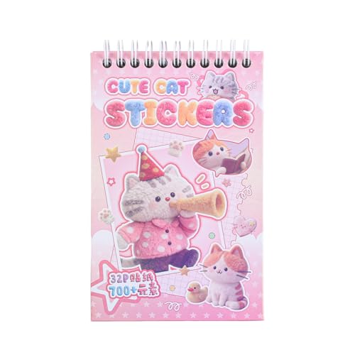 Image of Girl's Cute Sticker Book, Cartoon Cat Theme - 700+ Cute Animal Style Foodie Stickers, for DIY Scrapbooking Journaling Handbook Decoration