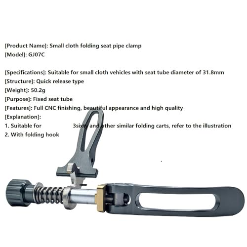 Collier de serrage de selle à libération rapide en alliage d'aluminium pour vélo pliant