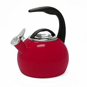 Chantal 40th Anniversary 2-Quart Enamel on Steel Teakettle, Chile Red