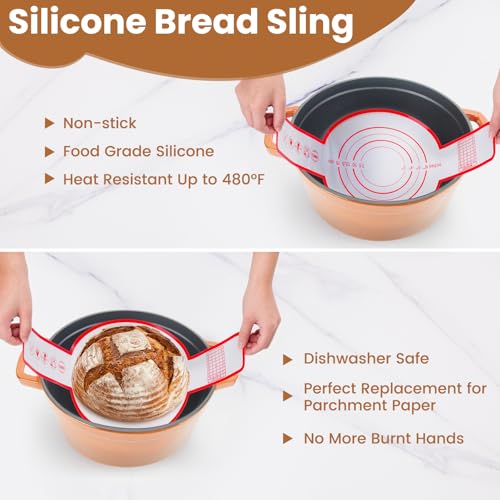 Bread Making Tools with Danish Dough Whisk Set, Sourdough Bread Scoring Tool & Baking Supplies - Bread Lame, Silicone Baking Sling, Bread Bag & More, Bread Baking Supplies by AHUAWA - Image 5