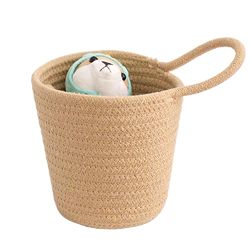 Birtern Cesta de almacenamiento de cuerda de algodón, cesta organizadora de pared tejida a mano, cestas de cocina tejidas a mano para almacenar frutas, verduras, artículos de tocador, artículos
