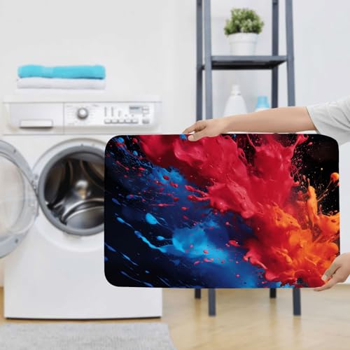 Tapis de bain absorbant bleu et rouge en forme de U doux