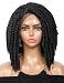 Kalyss Short 100% Hand Braided Jamaican Jumbo Twist Braided Synthetic Lace Front Wigs for Women Side Parted Lightweight Braiding Hair Havana Mabo Twist Braids Lace Frontal Wigs with Baby Hairs