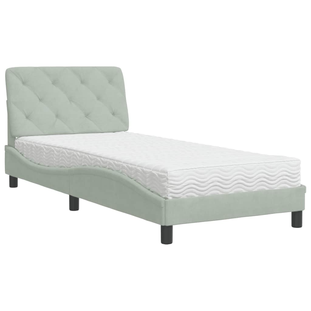 Velluto Morbido Design Ondulato Contenitore 80x200 Grigio Chiaro
