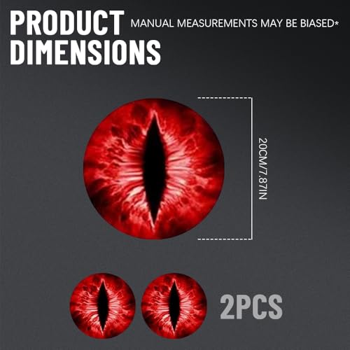 Image of 2PCS Beast Eyes Headlight Decals, 3D Stereo Eyes Headlight Decal Stickers, Car Body Window Bumper Decoration Stickers, Car Accessories Round Headlight Decal for Jeep Wrangler (Red)