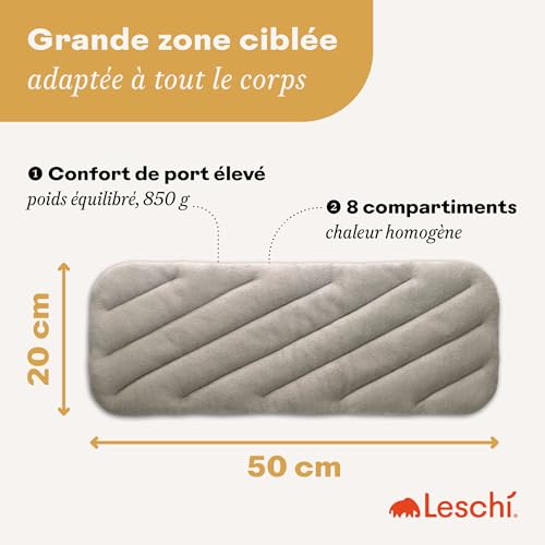 Bouillotte micro-ondes nuque et dos, coussin chauffant graines de blé XXL 8 compartiments - 4