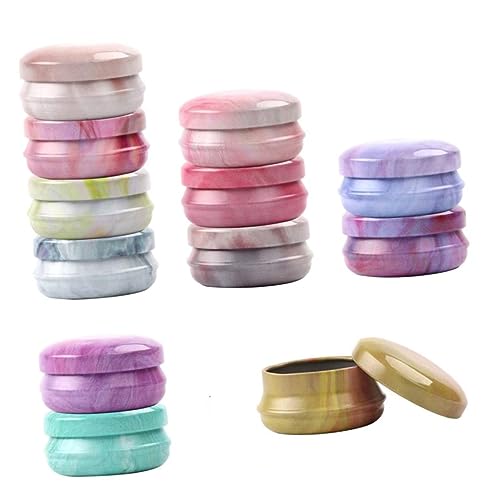 POPETPOP 12 Pièces Boîte Récipient à Poudre Contenants De Brillant à Lèvres Récipient En Métal Avec Couvercle Or Rose Lotion Voyage Fer Blanc à La Menthe Poivrée