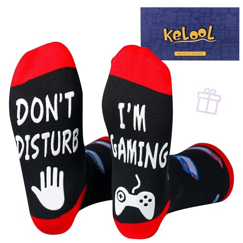 Kelool Do Not Disturb I'm Gaming Socks,Stocking Stuffers for Men Teens Boys,Teenage Boy Mens Gift...