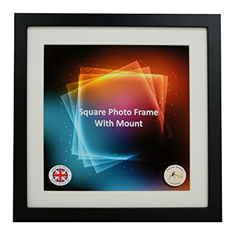 Boldon Framing - Square Thin Photo Frame with White Wall Mount Picture Display White & Grey Cover