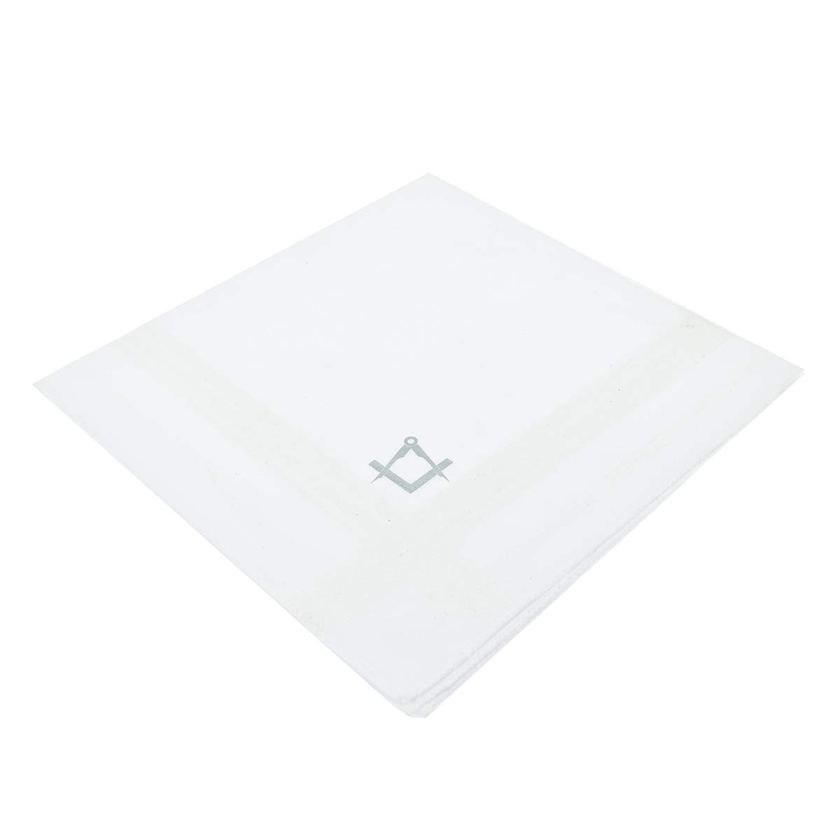 Gtr-Prestige Giftware Men's White, Silver Masonic Silver No G Design Pocket Handkerchief