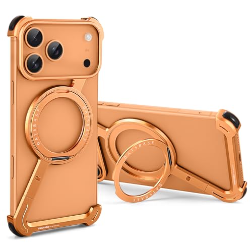 Coque iPhone 17 Pro Max orange pour vos vidéos avec béquille 360