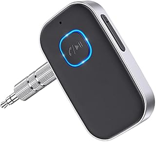 COMSOON Bluetooth 5.0 Receiver for Car, Noise Cancelling Bluetooth AUX Adapter, Bluetooth Music Receiver for Home Stereo/Wired Headphones/Hands-Free Call,16H Battery Life-Black+Silver