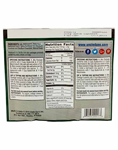 Uncle Dan's Dips, Seasonings and Salad Dressings Mix Packets - Ranch - For the Perfect Homemade Flavor in Your Dry Rubs, Pasta Sauces & Marinades | Twin Pack