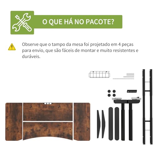 Mesa com regulagem de altura com motor duplo mesa escritorio e 3 botões de memória Mesa Escrivaninha