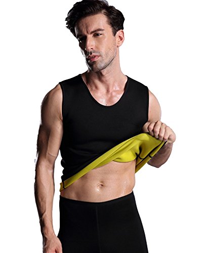 Vinmin Mens Hot Thermal Perspiration Fitness Running Body Shapers Abdominal Slimming Sauna Neoprene Vest for Weight Loss