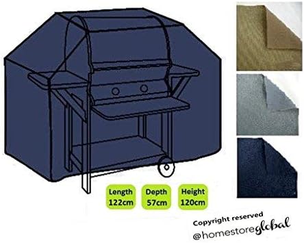 HomeStore Global Small Gas BBQ Cover in Charcoal - Thick & Durable 600D Polyester Canvas with double stitched seams for extra strength, All-weather resistant and anti-humidity……