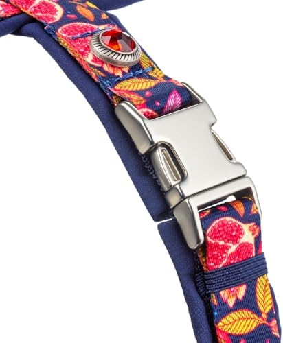 MiaMilo Soho Soft Padded Dog Harness – Ruby Garden, Swappable Charms, Metal Quick-Release Hardware – Size S - 2