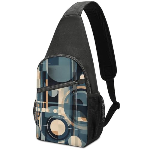 Sling bag para mujeres y hombres con patrón tribal azul miniatura 1
