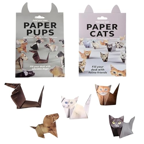 100PCS Paper Cats Origami, Origami Cats Kit, DIY Papers Cats