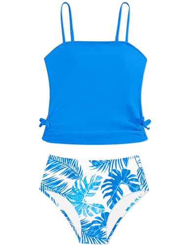 Image of Girls Tankini Swimsuits Two Piece Bathing Suit Drawstring Swimwear Set for Girls 7-18 Years