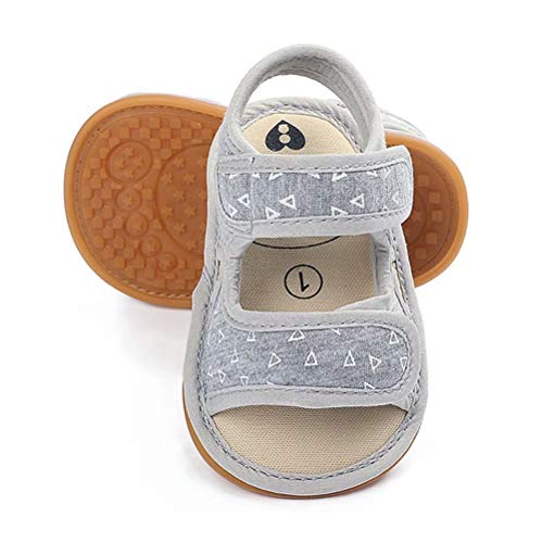 Baby Girls Boys Sandals Premium Breathable Anti-Slip Rubber Sole Infant Summer Outdoor Shoes Soft Toddler First Walkers (3-6 Months Infant, B-LT-Grey)