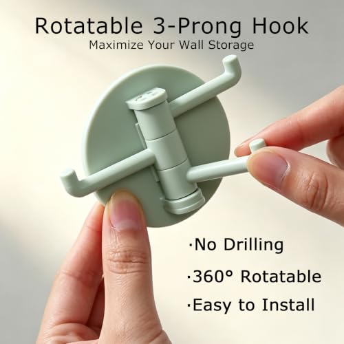 Rotatable Multi-Arm Adhesive Hook for Bedroom, No Drilling - image 5