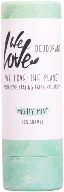 We Love The Planet - Deodorant Stick - Eco-Friendly & Natural 65g Deodorant - Long-lasting Protection - Aluminium-Free Formula - Mighty Mint