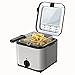 Friggitrice da 2,5 Litri Friggitrice compatta da 1000 W con Controllo della Temperatura Cestello in Acciaio Inossidabile e Finestra di visualizzazione Antiaderente
