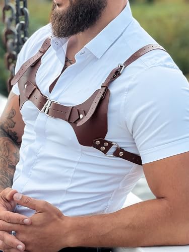Men's Harness Belt, Costume PU Leather Body Chest for Men, Sexy Punk Body Harness Belt, Adjustable Buckle Clothes Outfits, Nightclub Cosplay Clubwear #282