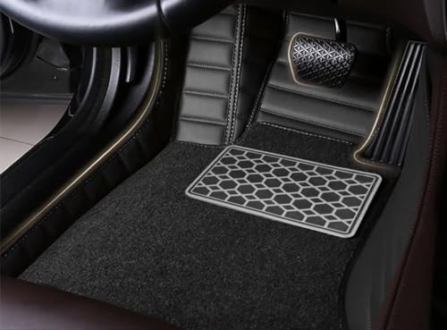 Image of KA10 10D Car Floor Mat for Mahindra XUV 700 (7 Seater)| Vehicle-Specific Fit | Premium Italian Leather | 100% Waterproof, Zero-Dust, Shield Your Car Floor | Full Set with Grass | (Black)