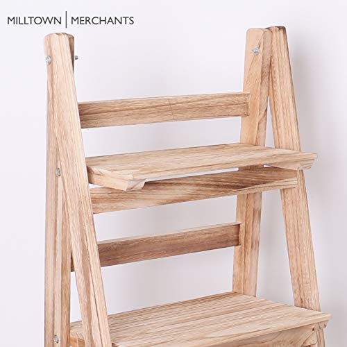 image for Milltown Merchants Ladder Shelf - Distressed Bookshelf - Rustic Ladder