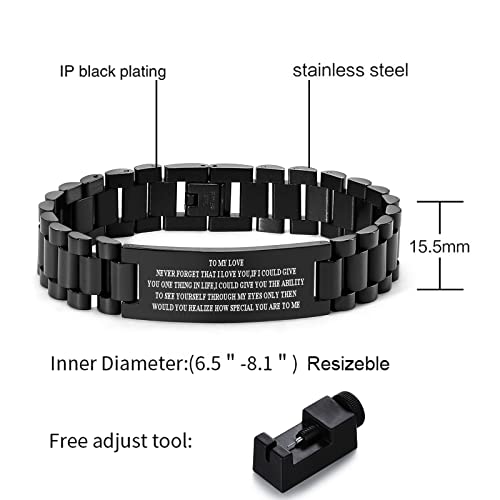 Vnox Father S Day Gifts For Husband Form Wife - Personalized Engraved Love Quote Link Bracelet From Wife Anniversary Birthday Gifts To Lover Boyfriend Husband,Men's Anniversary Christmas Gift Ideas #TOP5