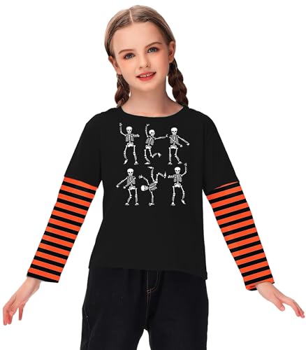 Image of Remimi Unisex Kids Christmas Long Sleeve Shirt Xmas Print Stripe Shirts 2-12 Years