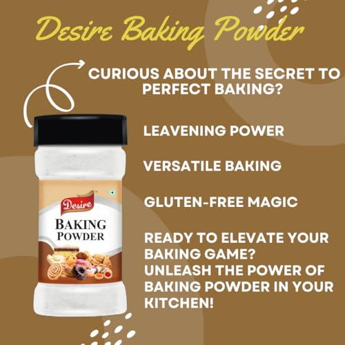 Image of Desire Baking Powder, 250g - Gluten-Free, Aluminum-Free, Double-Acting Leavening Agent for Fluffy Cakes, Cookies & Breads - Ideal for All Baking Needs