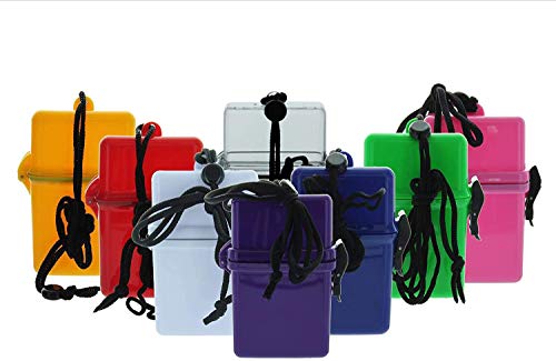 Readi USA Assorted Color Waterproof (Spills Splashes) Dry Box Case- Beach, Boat & Pool - Money, Id, Key's Cigarettes N More - Travel Camping Hiking Geocache First Aid Organization & Security