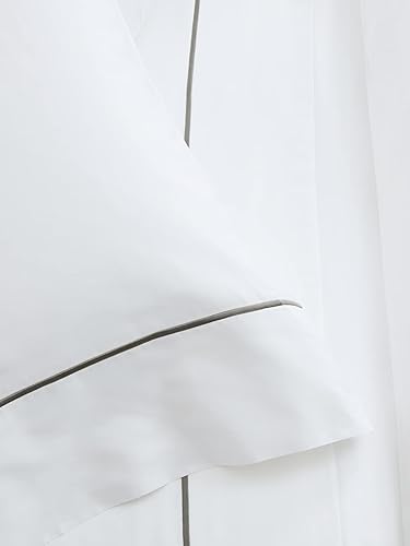 Miniatura 5 de BOLL & BRANCH Juego de fundas de almohada de percal con dobladillo  100% algodón orgánico  2 fundas de almohada de lujo de hilos premium  Tejido