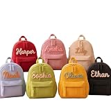 Zaino Personalizzato con nome ricamato Velluto a Coste Sacca Asilo Personalizzata Ritorno a scuola Zainetto Personalizzate bambina bambino bretelle regolabili da tempo libero gita viaggio idea Regalo
